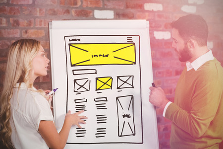 Illustration of form against business people preparing presentationの写真素材