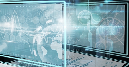 Digital composite of technology interface panels