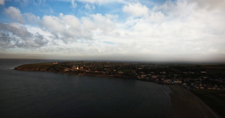 Idyllic view of beach against sky during sunsetの写真素材