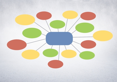 Digital composite of Colorful mind map over bright backgroundの写真素材