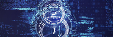Interface dial countdown with blue background