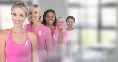 Digital composite of Breast cancer women with transition of windowsの写真素材