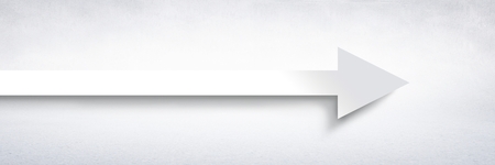 Digital composite of Long arrow pointing on white backgroundの写真素材