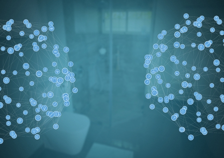 Digital composite of sphere connectors at home