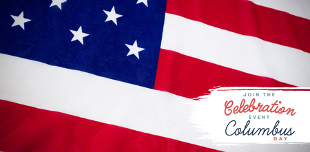 Title for columbus day event  against overhead view of national flagの写真素材