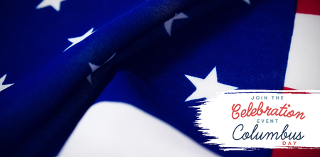 Title for columbus day event  against close up of flagの写真素材