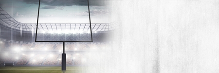 Digital composite of Sports stadium lights transition effect with white stoneの写真素材