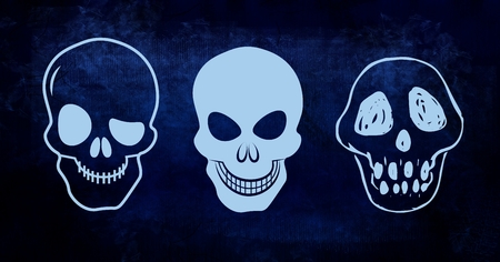 Digital composite of Skull halloween illustrationsの写真素材