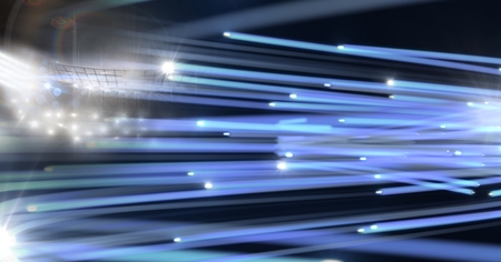 Digital composite of Sports stadium lights transition effect with glowing lines
