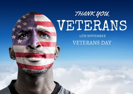 Digital composite of veterans day cloudsの写真素材