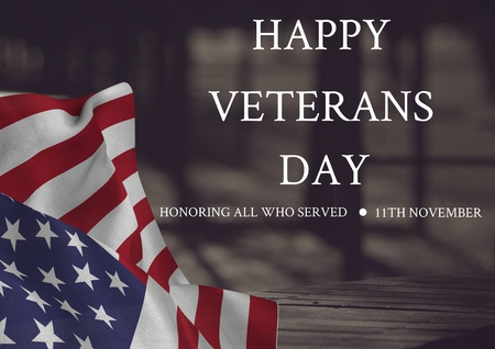 Digital composite of veterans day flagの写真素材