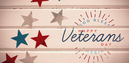 veterans day in america  against close-up star shape decorationsの写真素材