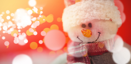 Close-up of snowman during Christmas timeの写真素材