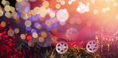 Close-up of decorations on christmas tree during christmas time at homeの写真素材