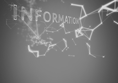 Digital composite of Grey background with information technology graphicsの写真素材