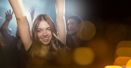 Digital composite of people at concert with transition