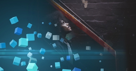 Digital composite of man at concert with transition
