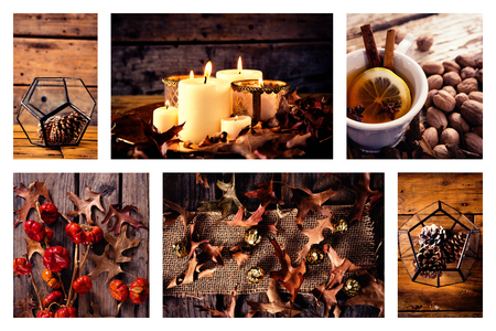 Candle and Christmas decorationの写真素材