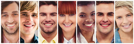 People collage portrait 7 wideの写真素材