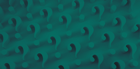 Digital image of question marks on floor