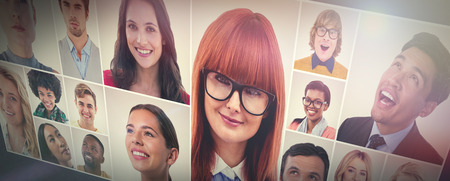 People collage portrait 6x2の写真素材