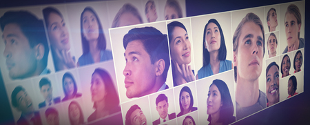 People collage portrait 6x2の写真素材