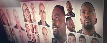 People collage portrait 6x2の写真素材