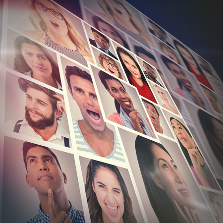 People collage portrait 4x4の写真素材