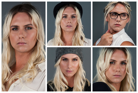 People collage portrait single 5の写真素材