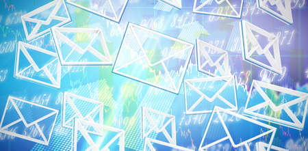 Multiple message symbols against stocks and sharesの写真素材