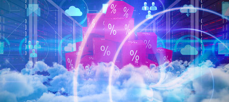 View of cloudscape  against apps interface