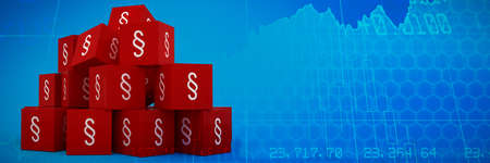 Vector icon of section symbol against stocks and shares Vector icon of section symbol on blocksの写真素材