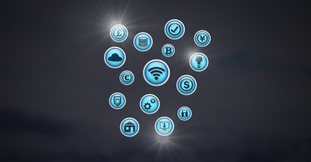 Digital composite of various business icons