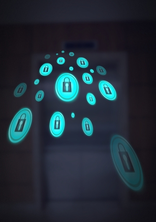 Digital composite of Security lock iconsの写真素材