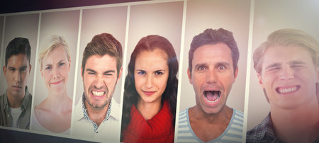 People collage portrait 7 wideの写真素材