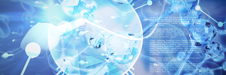 DNA helix interface against dna structureの写真素材