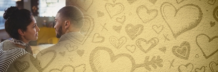 Digital composite of Couple with valentine's love transition hearts