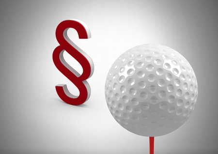 Digital composite of 3D Section symbol icon and golf ballの写真素材