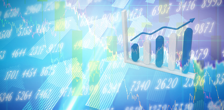Growing graph symbol against stocks and sharesの写真素材