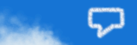 Digital composite of Chat bubble Cloud Icon with sky