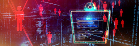 List against composite image of illustration of virtual dataの写真素材