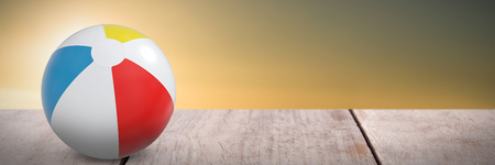 Colorful ball against sunset of a beautiful dayの写真素材