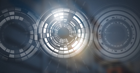 Digital composite of Glowing circle technology interface