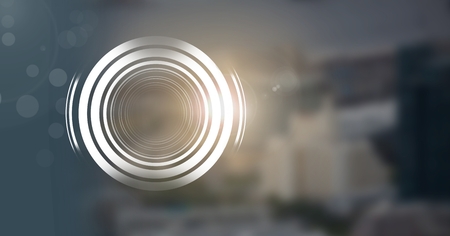 Digital composite of Glowing circle technology interface