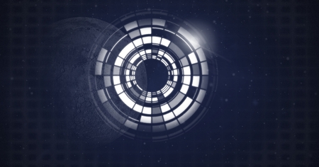Digital composite of Glowing circle technology interface