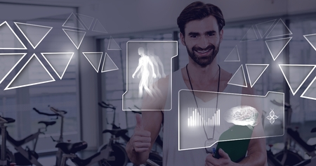 Digital composite of health interfaceの写真素材