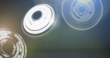Digital composite of Glowing circle technology interfaceの写真素材