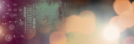 Digital composite of Interface overlay of connection statistics graphics with soft lights transitionの写真素材