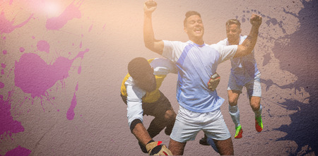 Celebration  against grey wallの写真素材