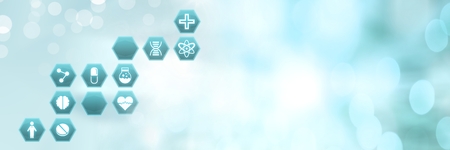 Digital composite of medical interface hexagon iconsの写真素材